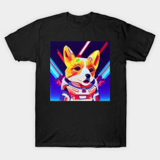 Corgi as a 80's anime T-Shirt